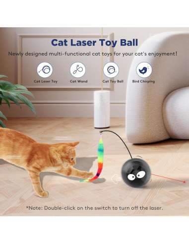 Juguete Interactivo para Gatos AIPERRO Bola Recargable Negro