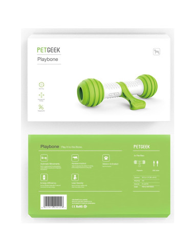 Juguete Interactivo PETGEEK Hueso Automático Verde 25.4cm