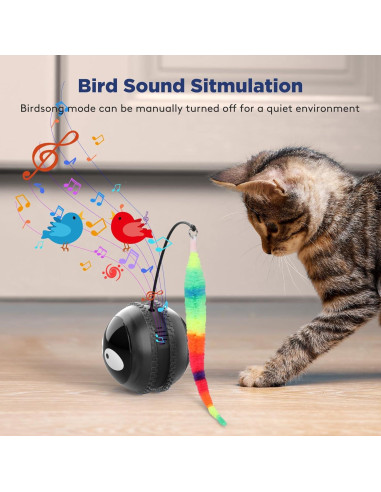 Juguete Interactivo para Gatos AIPERRO Bola Recargable Negro