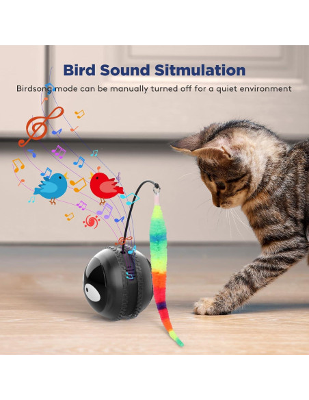 Juguete Interactivo para Gatos AIPERRO Bola Recargable Negro