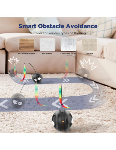 Juguete Interactivo para Gatos AIPERRO Bola Recargable Negro