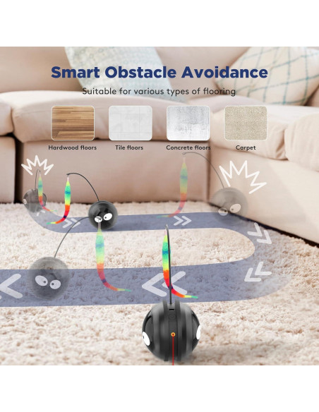 Juguete Interactivo para Gatos AIPERRO Bola Recargable Negro