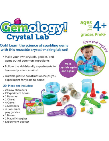 Laboratorio de Cristales Learning Resources - Kit Ciencia 20 Piezas