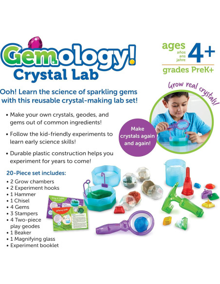 Laboratorio de Cristales Learning Resources - Kit Ciencia 20 Piezas