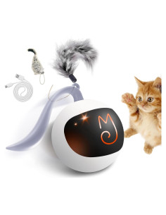 Juguete Interactivo para Gatos Migipaws Blanco, Bola Rodante