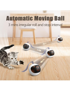 Juguete Interactivo para Gatos Migipaws Blanco, Bola Rodante 2
