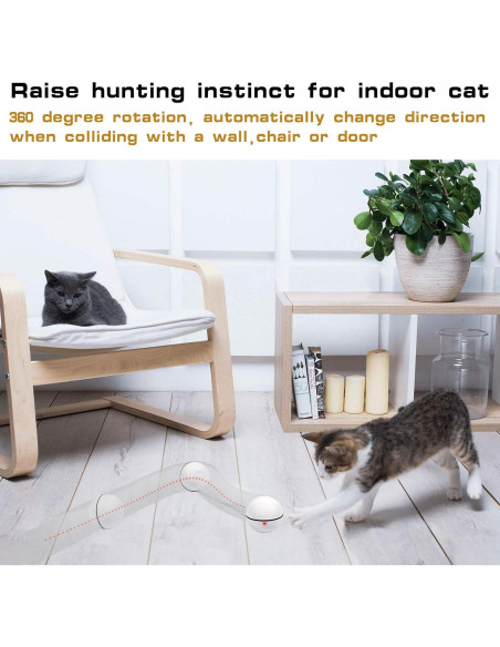 YOFUN Juguete Interactivo para Gatos - Bola Automática LED