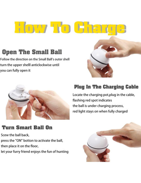 YOFUN Juguete Interactivo para Gatos - Bola Automática LED