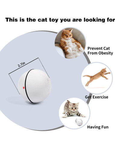 YOFUN Juguete Interactivo para Gatos - Bola Automática LED