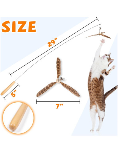 Juguete Interactivo para Gatos JXFUKAL con Plumas y Campana