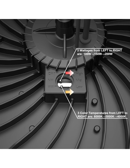 Luz LED Alta Bahía Hylele 200W 6000K Regulable Paquete 5