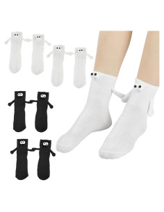 Calcetines Magnéticos Lnrueg 4 Pares Unisex 3D Manos Sostenidas