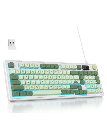 Teclado Inalámbrico Owpkeenthy 96% Verde Matcha RGB