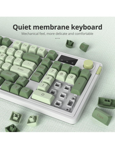 Teclado Inalámbrico Owpkeenthy 96% Verde Matcha RGB