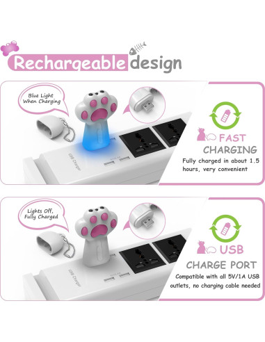 FYNIGO Juguete Interactivo para Gatos y Perros 7 en 1 USB