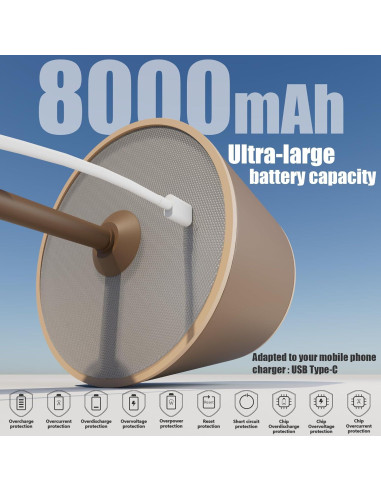 Lámpara de mesa inalámbrica Timjorman FY-01 8000mAh