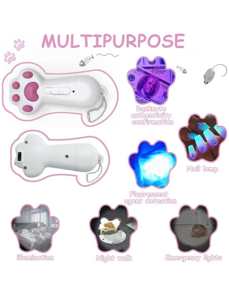 FYNIGO Juguete Interactivo para Gatos y Perros 7 en 1 USB