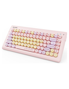 Teclado Bluetooth SADES K02 Retro Rosa 84 Teclas