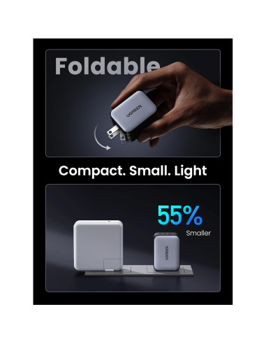 Cargador USB C UGREEN 65W Nexode X 3 Puertos Rápido