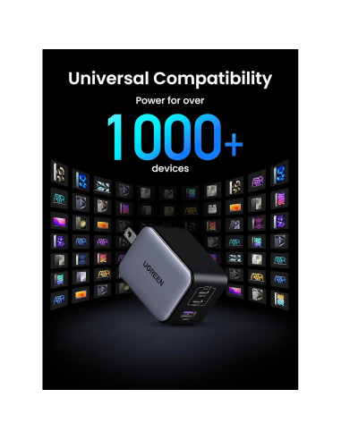 Cargador USB C UGREEN 65W Nexode X 3 Puertos Rápido