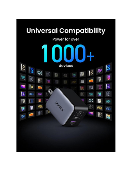 Cargador USB C UGREEN 65W Nexode X 3 Puertos Rápido