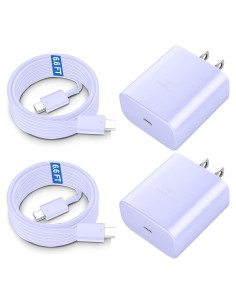 Cargador Rápido USB C 45W Samsung con Cable 2m Púrpura