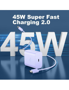 Cargador Rápido USB C 45W Samsung con Cable 2m Púrpura 2