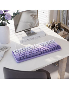 Teclado Bluetooth UBOTIE 100 Teclas Degradado Púrpura 2