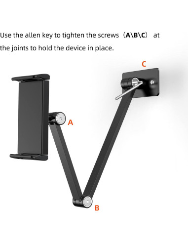 Soporte de Pared BEWISER para Tabletas 4.7-12.9" Ajustable