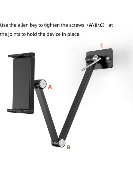 Soporte de Pared BEWISER para Tabletas 4.7-12.9" Ajustable
