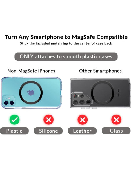 Pegatina Magnética Afterplug para iPhone 16/15/14/13/12 - Negro