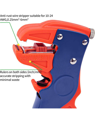 Destripador de Cables Automático BOENFU 2 en 1 Rojo 17.78 cm