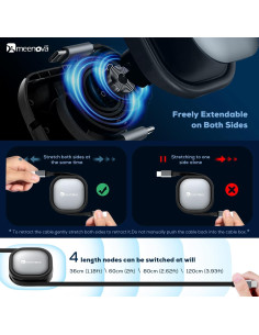 Cable Retráctil USB C 60W Meenova para iPhone 15 y MacBook 2