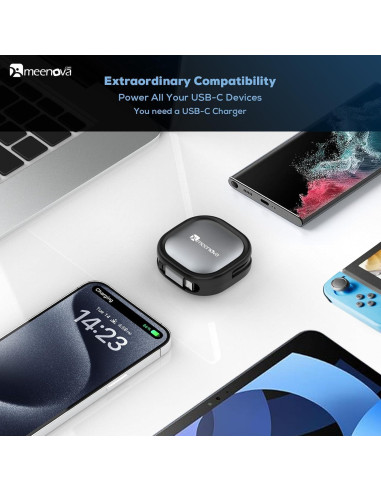 Cable Retráctil USB C 60W Meenova para iPhone 15 y MacBook