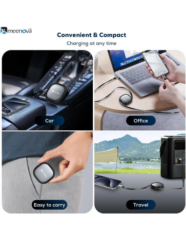 Cable Retráctil USB C 60W Meenova para iPhone 15 y MacBook