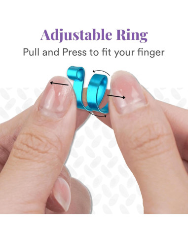 Anillo de Tensión de Crochet Ajustable SET 4 - Regalo Útil