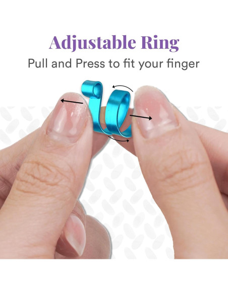 Anillo de Tensión de Crochet Ajustable SET 4 - Regalo Útil