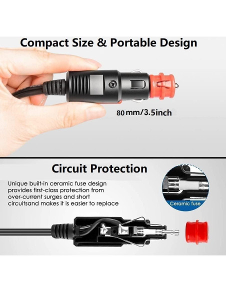 Cable de alimentación 3M para nevera de coche 12V/24V