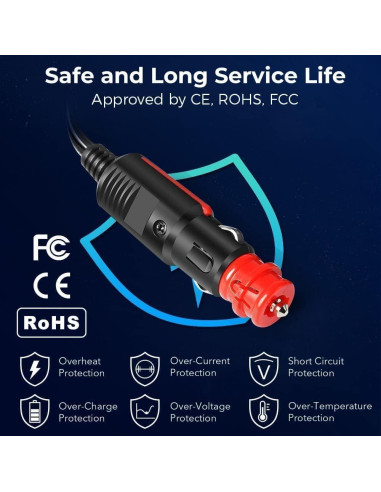 Cable de alimentación 3M para nevera de coche 12V/24V