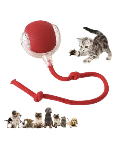 Bola Interactiva Chewie Viral para Perros y Gatos - Rojo