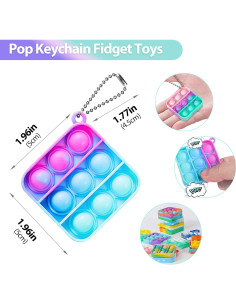 Mini Llaveros Pop Fidget Genuvi Paquete de 30 Juguetes 2