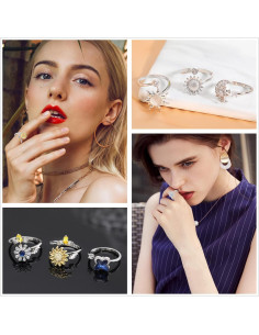 Juego de Anillos Fidget Honsny para Mujeres - 6 Estilos 2