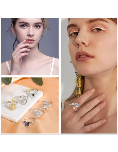 Juego de Anillos Fidget Honsny para Mujeres - 6 Estilos