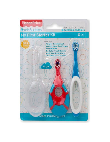 Fisher Price Kit de Inicio Cepillo de Dedo y Estuche 4 Piezas