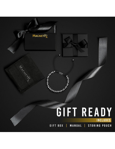 Pulsera Magnética MagnetRX Hematita 8mm Ajustable Unisex