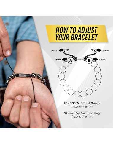 Pulsera Magnética MagnetRX Hematita 8mm Ajustable Unisex