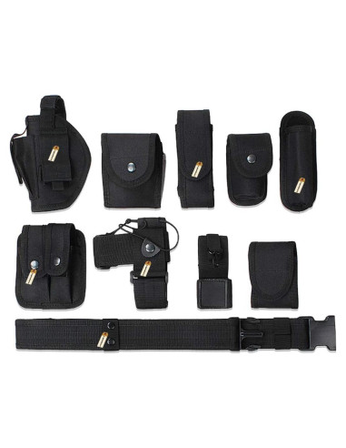 Cinturón Táctico Lsgoodcare Negro 10 en 1 Nylon 600D