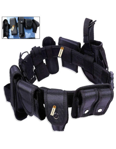 Cinturón Táctico Lsgoodcare Negro 10 en 1 Nylon 600D