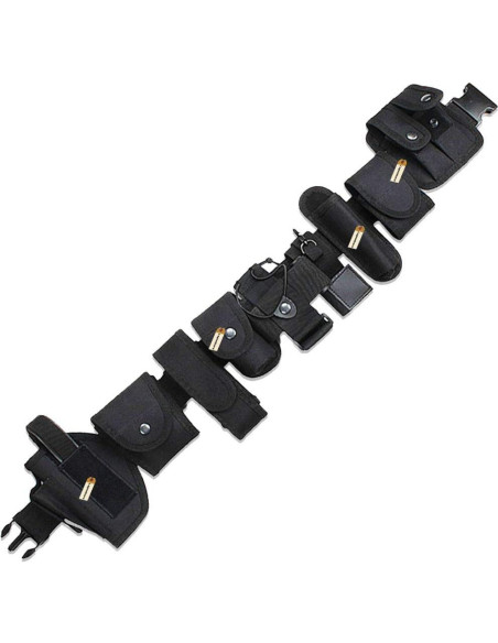 Cinturón Táctico Lsgoodcare Negro 10 en 1 Nylon 600D