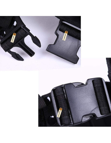 Cinturón Táctico Lsgoodcare Negro 10 en 1 Nylon 600D